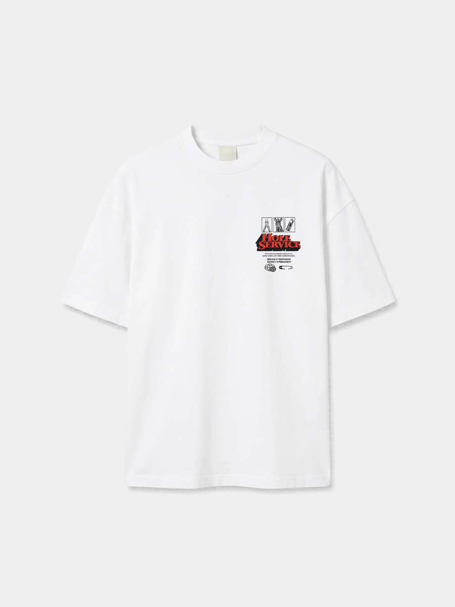 Kolaj Baskılı Ekru Oversize T-Shirt