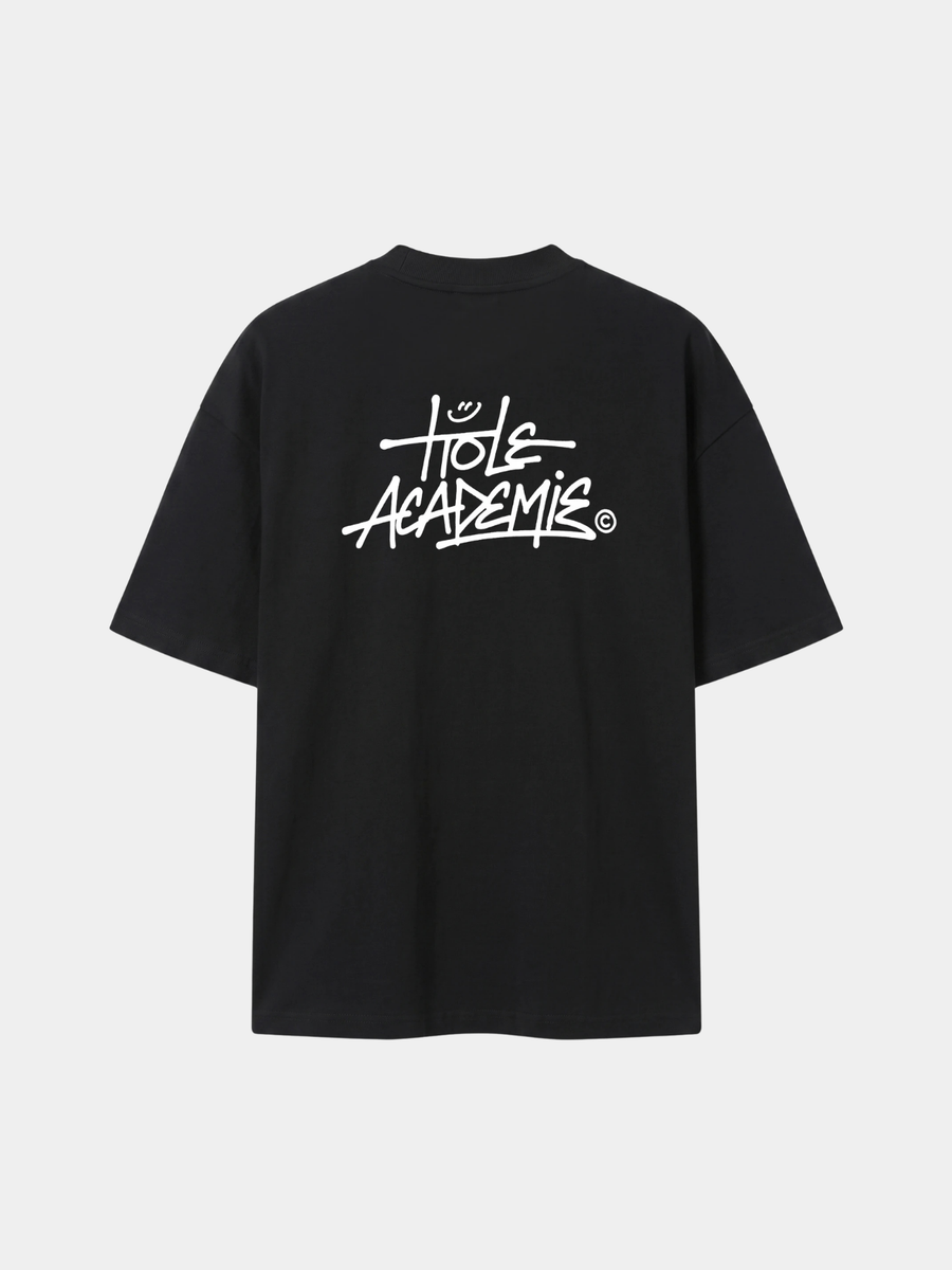 Graffiti Baskılı Siyah Oversize T-Shirt