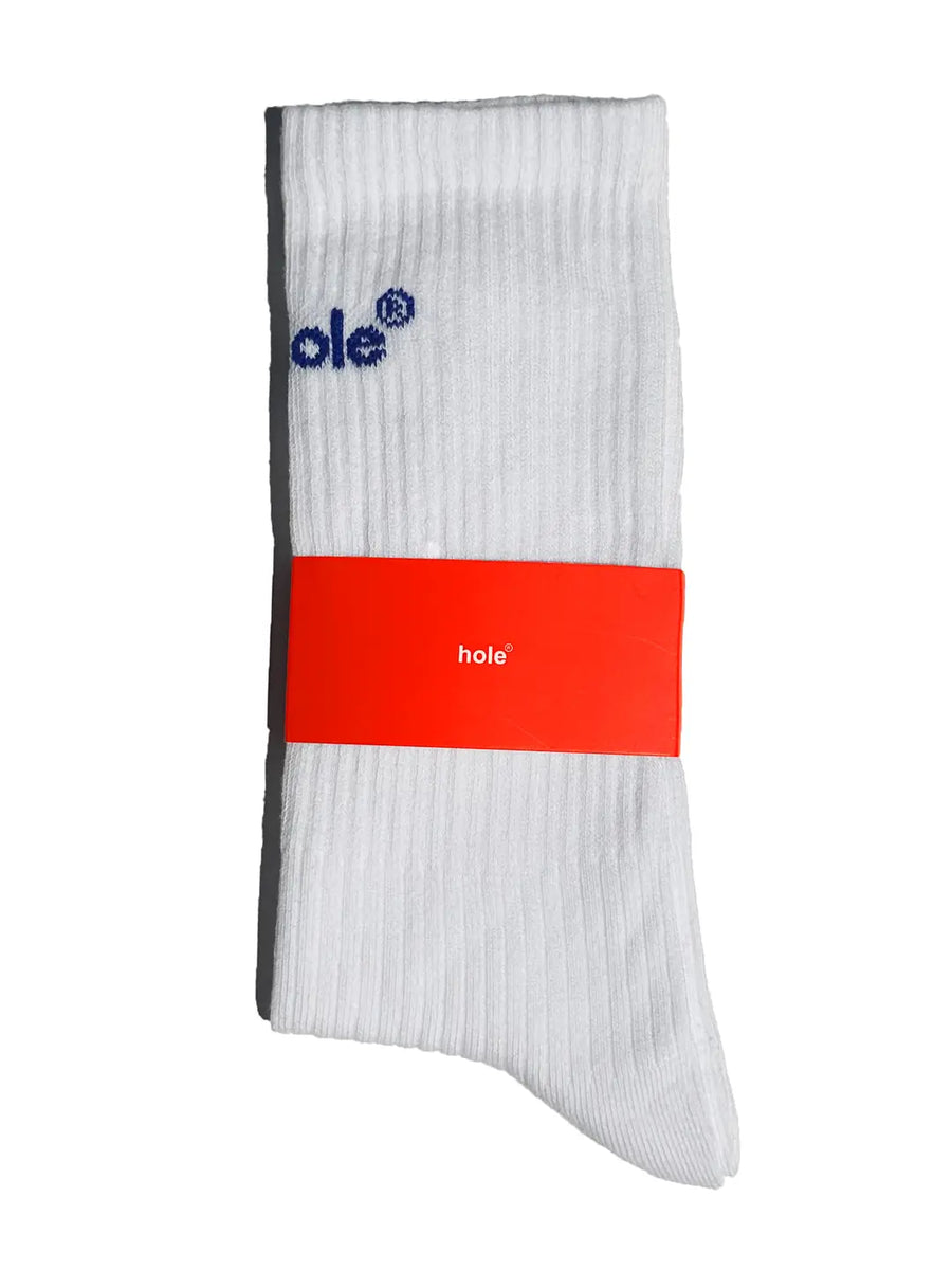 Hole Logo Baskı Beyaz Çorap