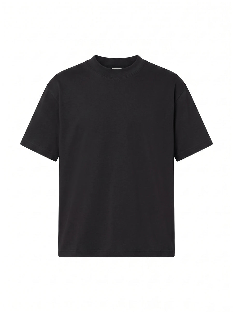 Organik Penye Basic Siyah Regular T-shirt