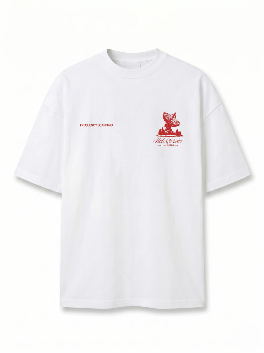 Hole Service Satellite Baskılı Oversize T-Shirt