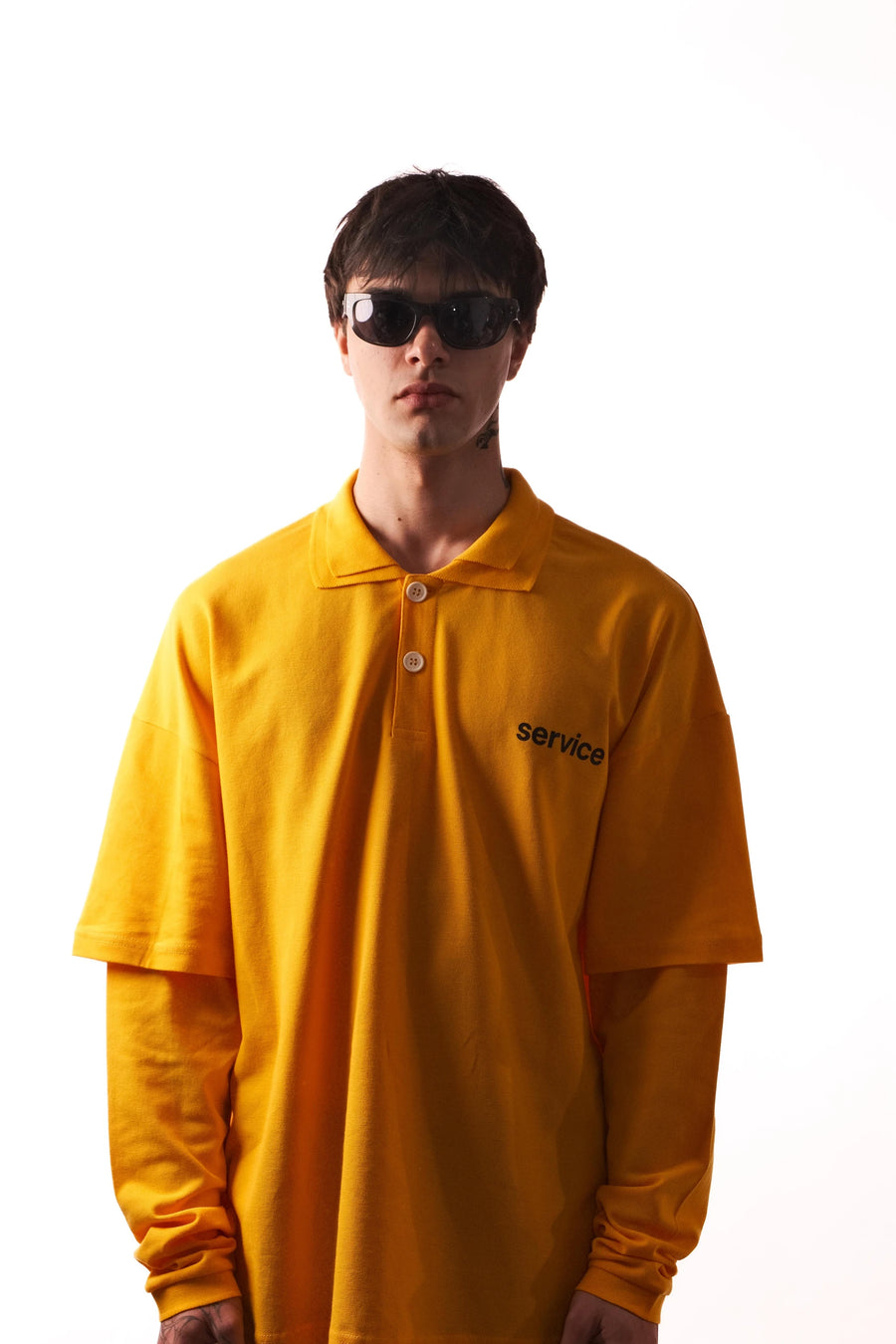 Hole Service Polo Yaka Çift Kol Sweatshirt