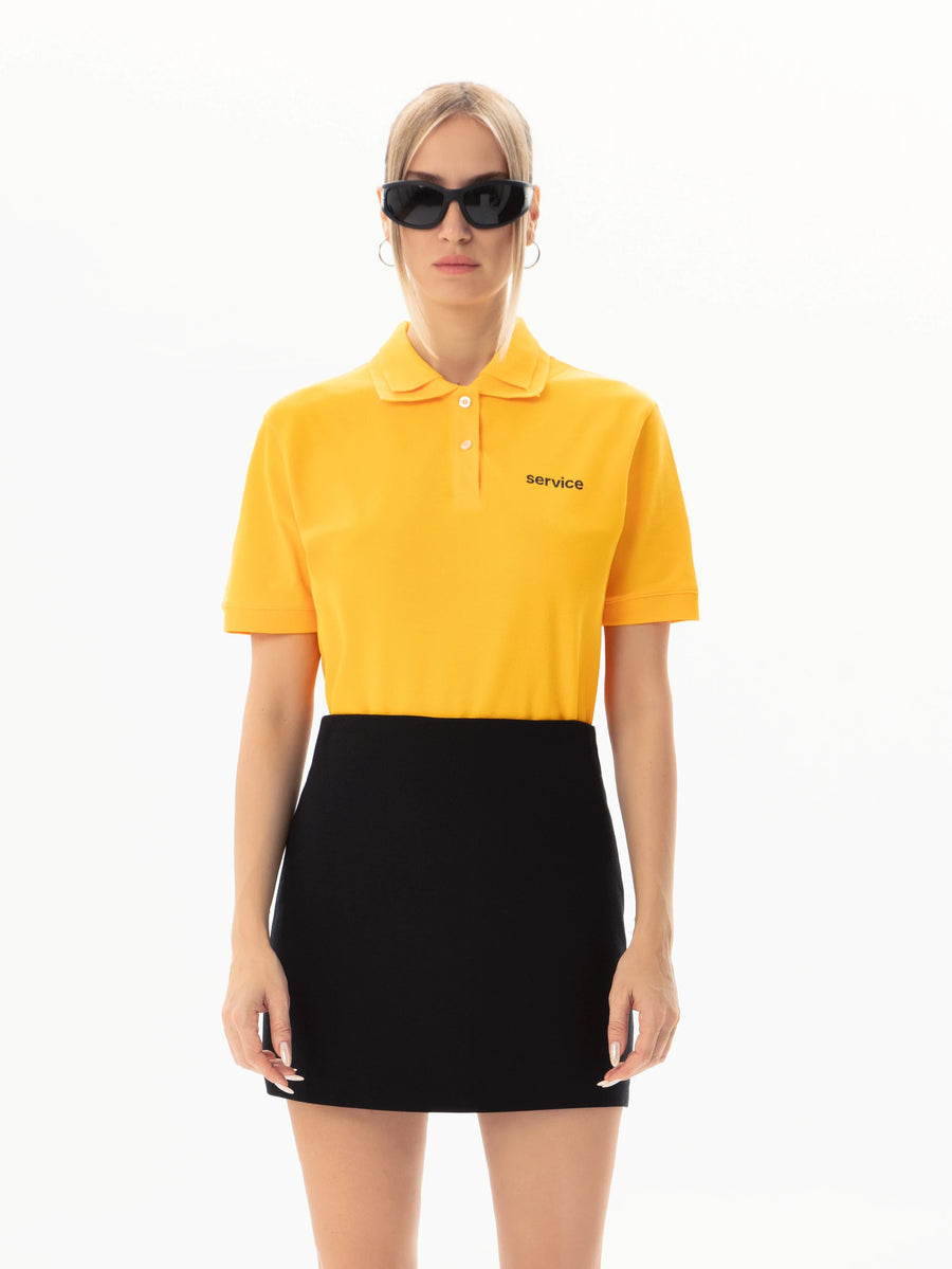 Hole Service Polo Yaka Baskı Detay T-Shirt