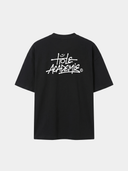 Graffiti Baskılı Siyah Oversize T-Shirt