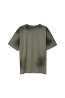 Haki Kurt Baskılı Püskürtme Detay T-Shirt