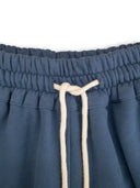 Mavi Fırçalı Penye Relaxed Fit Şort