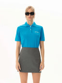 Service Polo Yaka Baskı Detay Mavi T-Shirt
