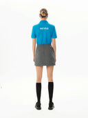 Service Polo Yaka Baskı Detay Mavi T-Shirt
