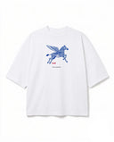 Pegasus Zebra Grafik Baskılı Beyaz Oversize T-Shirt