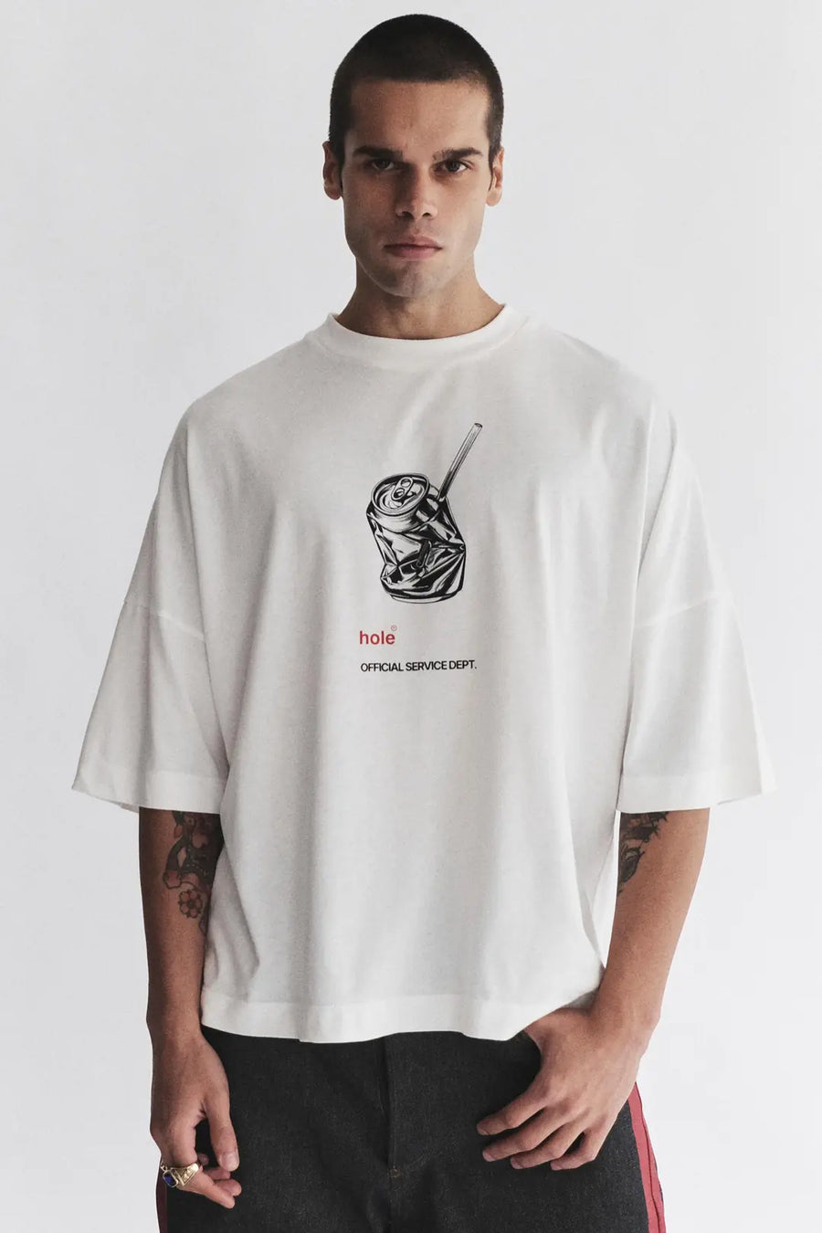 Last Sip Grafik Baskılı Beyaz Oversize T-Shirt