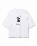 Last Sip Grafik Baskılı Beyaz Oversize T-Shirt