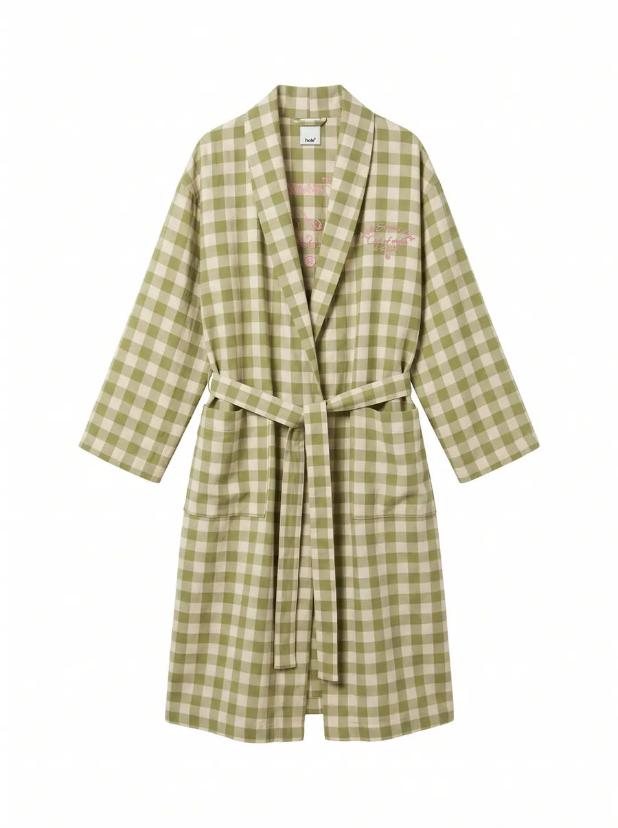 Yeşil Ekose Unisex Kimono