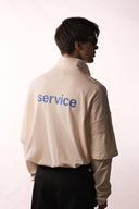 Ekru Polo Yaka Çift Kol T-Shirt