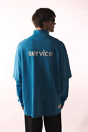 Mavi Polo Yaka Çift Kol T-Shirt
