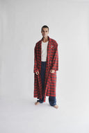 Kırmızı Ekose Unisex Kimono