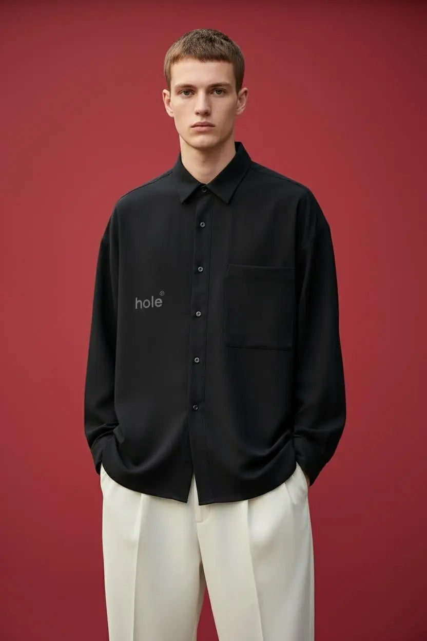Connell Siyah Oversize Gömlek