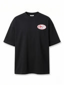Hole Service Personnel Baskılı Siyah Oversize T-Shirt