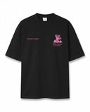 Service Satellite Baskılı Siyah Oversize T-Shirt