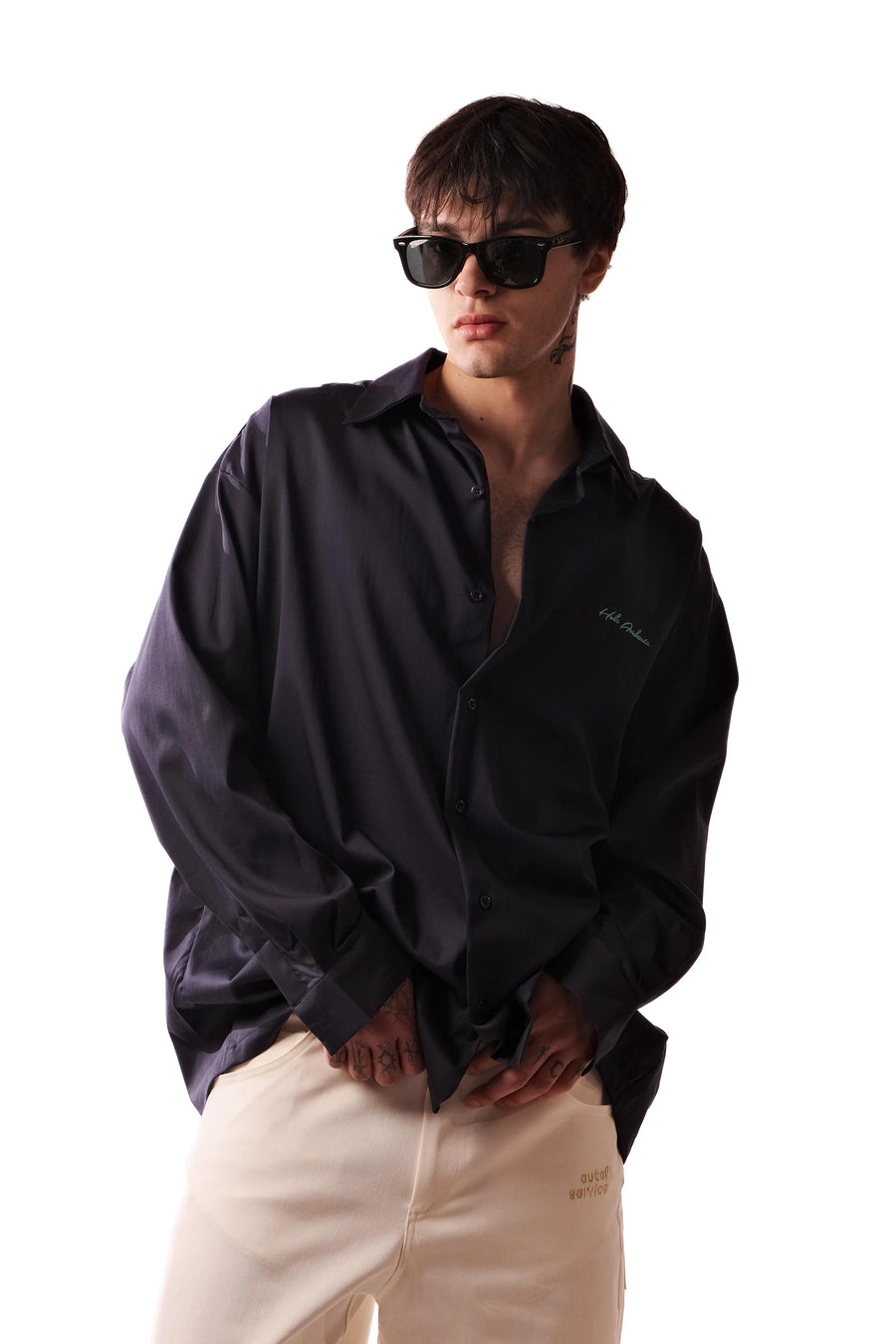 Oversize Lacivert Gömlek