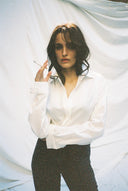 Martina Çizgi Desen Beyaz Gömlek
