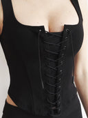 Elizabeth İpli Siyah Korse