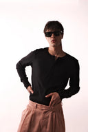 Bisiklet Yaka Patlı Kaşkorse Sweatshirt