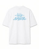 Mavi Graffiti Baskılı Ekru Oversize T-Shirt