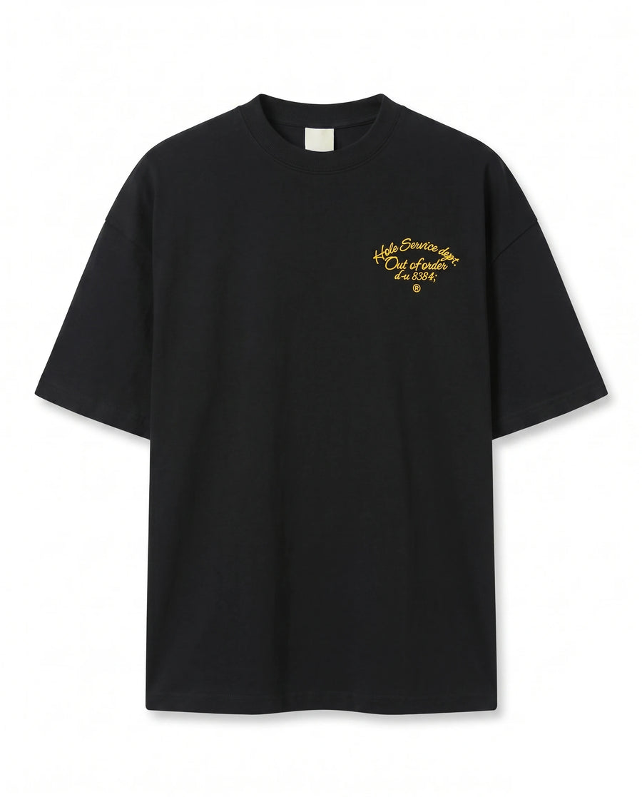 Service Dept. Siyah Oversıze T-Shirt