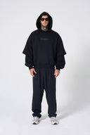 Hole Baskı Detay Çift Kat Hoodie