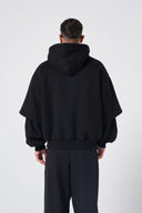 Hole Baskı Detay Çift Kat Hoodie