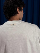 Flamlı Oversize Ekru T-Shirt
