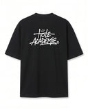 Graffiti Baskılı Siyah Oversize T-Shirt