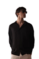 Belmondo Kumaş Oversize Siyah Gömlek