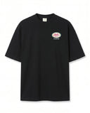 Retro Logo Baskılı Siyah Oversize T-Shirt