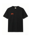 Göğüs Nakış Detay Fit Kalıp Siyah T-Shirt