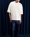 Flamlı Oversize Ekru T-Shirt