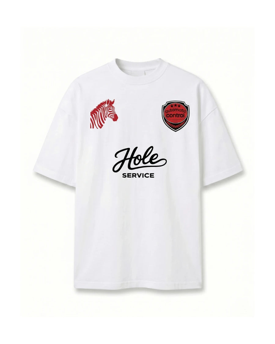 Hole Service Baskılı Oversize T-Shirt
