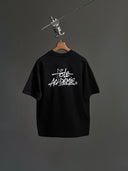 Graffiti Baskılı Siyah Oversize T-Shirt