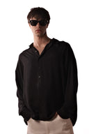 Belmondo Kumaş Oversize Siyah Gömlek