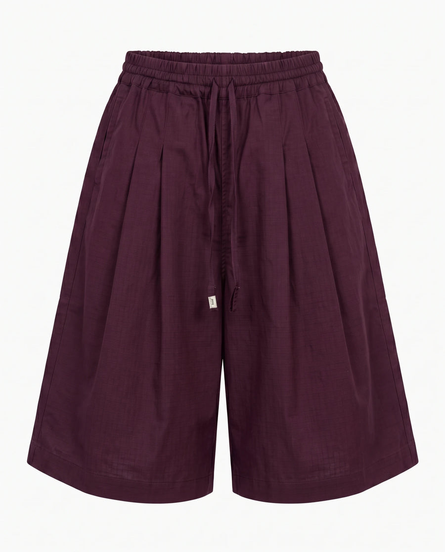 Bordo Bol Kesim Erkek Bermuda Şort